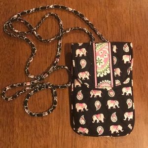 Vera Bradley Pink Elephant crossbody phone bag